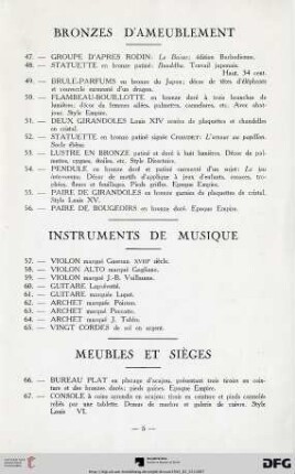 Instruments de musique (Nr. 57-65)
