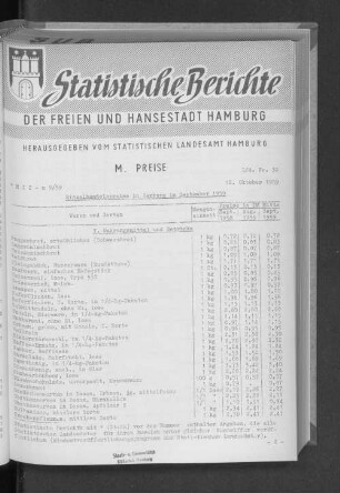 Einzelhandelspreise in Hamburg im September 1959 : Lfd. Nr. 32