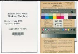 Entnazifizierung Robert Weskamp , geb. 09.08.1901 (Lohnbuchhalter)