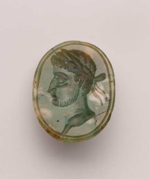 Intaglio mit männlichem Porträt mit Kranz (Hadrian?), um 1600