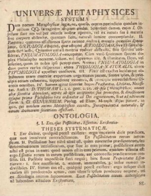 Universæ metaphysices.