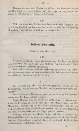 Dritter Abschnitt. Austritt aus der Loge.