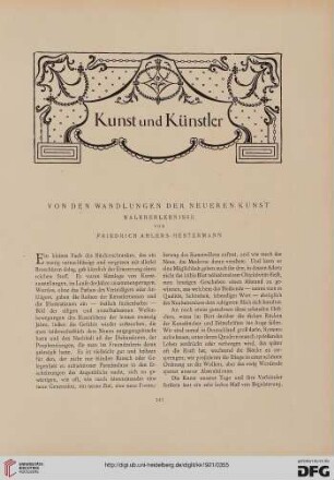 Von den Wandlungen der neueren Kunst: Malererlebnisse