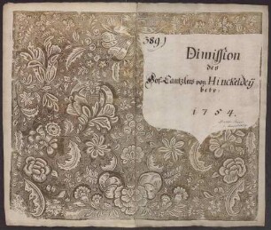 Dimission des Hofkanzlers von Hinckeldey