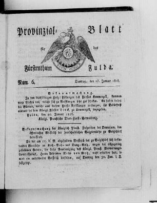Num. 6., Ausgabe vom 23. Januar 1816