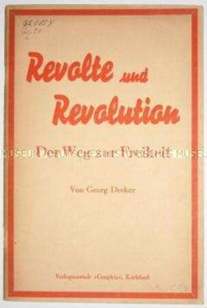 Revolutionäre Schrift von Georg Decker