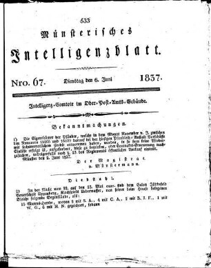 Münsterisches Intelligenzblatt