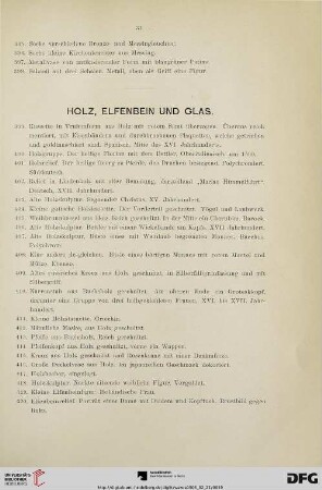 Holz, Elfenbein und Glas (Nr. 399-433)