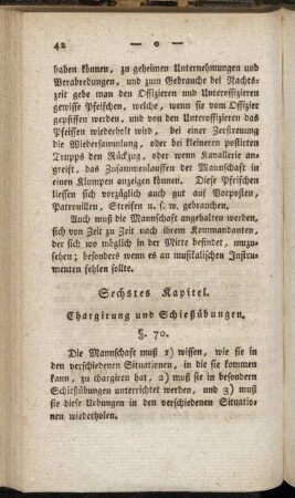 Sechstes Kapitel. Chargirung und Schießübungen
