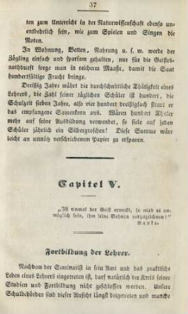 Capitel V. Fortbildung der Lehrer