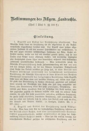 Bestimmungen des Allgem. Landrechts.