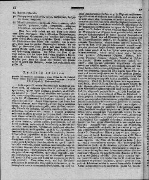 Revisio critica generis Ichneumonis specierum, quae Kiliae in Cl. Fabricii museo adhuc superstites sunt / Johann Jacob Trentepohl. - Kiliae : Mohr, [1825]