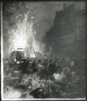 Nächtliche Kampfhandlung : Nächtliche Kampfhandlung, Öl auf Leinwand von Etienne Dinet, 1893