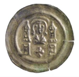 Münze, Brakteat, 2. Hälfte 13. Jh.