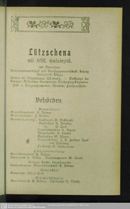 Lützschena mit selbst. Gutsbezirk