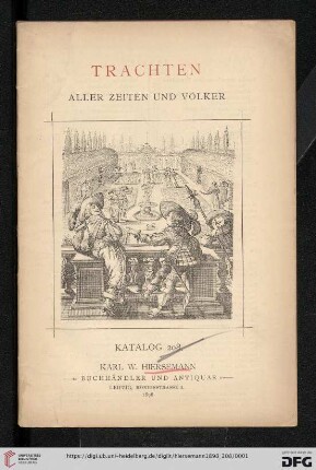 Nr. 208: Katalog: Trachten aller Zeiten und Völker