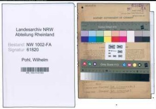 Entnazifizierung Wilhelm Pohl, geb. 12.07.1880 (Haendler)