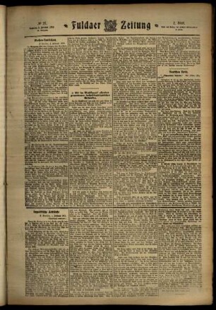 Zweite Ausgabe vom Samstag, den 03. Februar 1912.