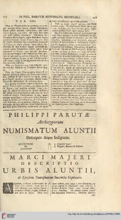Philippi Parutae Archetyporum numismatum Aluntii
