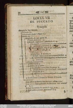 Locus VII. De Peccato.