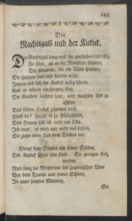 Die Nachtigall und der Kukuk