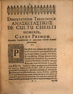 Diss. theol. anaskeuastikē de cultu Christi hominis