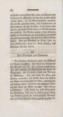 III. Der Marschall von Contades