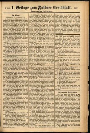 Zweite Ausgabe vom Samstag, den 11. Dezember 1897.