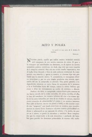 Mito y poesía