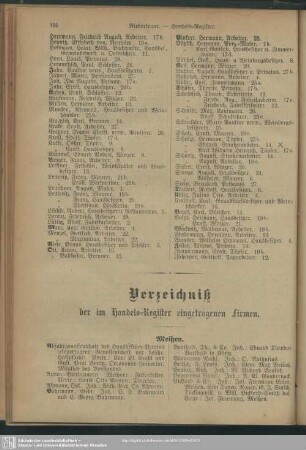 Verzeichniß der im Handels-Register eingetragenen Firmen : Meißen