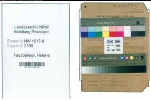 Entnazifizierung Helene Fassbender , geb. 22.06.1900 ()