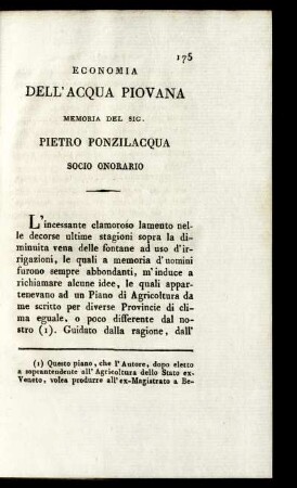 Economia Dell' Acqua Piovana
