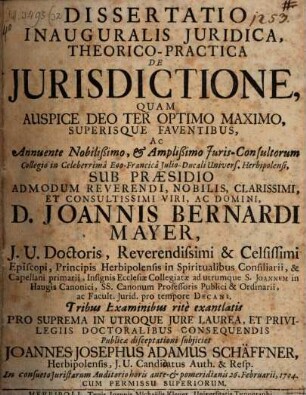 Diss. de iurisdictione