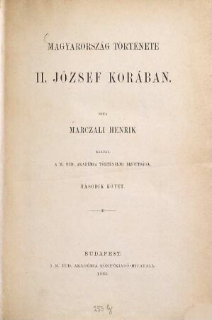 Magyarország története II. József korában, 2