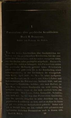 Paracelsus über psychische Krankheiten