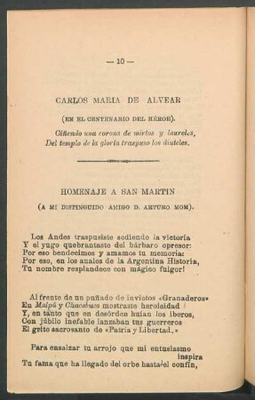 Carlos María de Alvear : (En el centenario del héroe).
