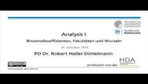 Kap. 5: Binomialkoeffizienten, Fakultäten und Wurzeln