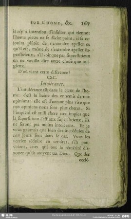 CXC. Intolérance
