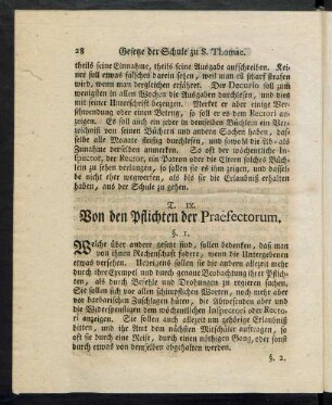 T. IX. Von den Pflichten der Praefectorum