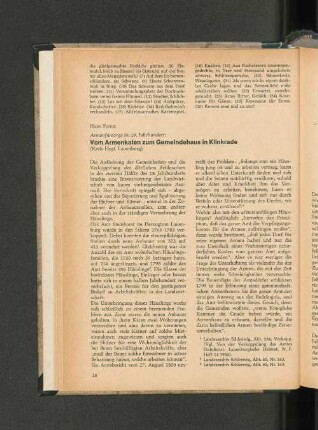 Armenfürsorge im 19. Jahrhundert: Vom Armenkaten zum Gemeindehaus in Klinkrade.