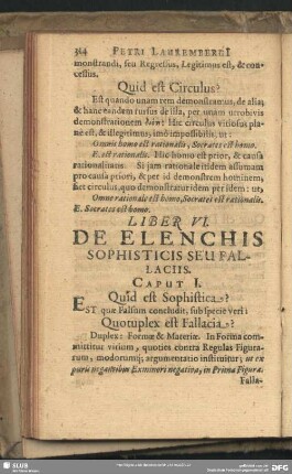 Liber VI. De Elenchis Sophisticis Seu Fallaciis