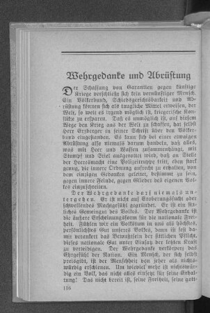 Wehrgedanke und Abrüstung