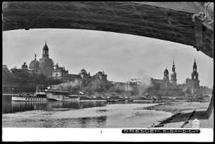 Dresden, Elbansicht, Blick auf Brühlsche Terrasse