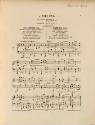 Nippon Gakufu : 6 Japanische Volkslieder ; ges. u. für d. Klavier bearb. = 6 Japanese popular songs collected and arranged for the pianoforte