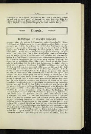Rechtsfragen der religiösen Erziehung