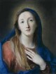 Maria mit der linken Hand an der Brust