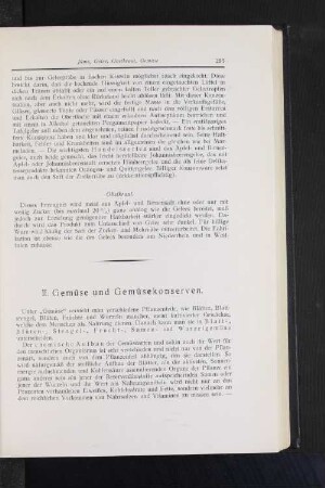 II. Gemüse und Gemüsekonserven.