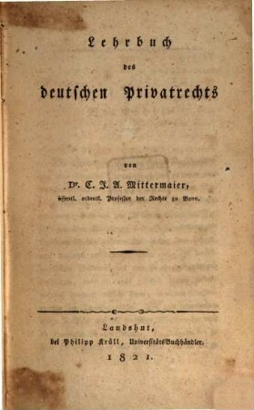 Lehrbuch des deutschen Privatrechts