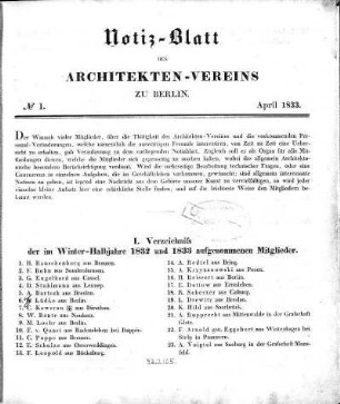 No 1, April 1833
