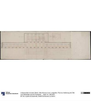 Berlin. Altes Museum am Lustgarten. Plan zur Verteilung der Sitz- und Stehplätze auf der Freitreppe, in der Vorhalle und in dem Vestibül zu den Huldigungsfeierlichkeiten anlässlich der Thronbesteigung Friedrich Wilhelms IV.